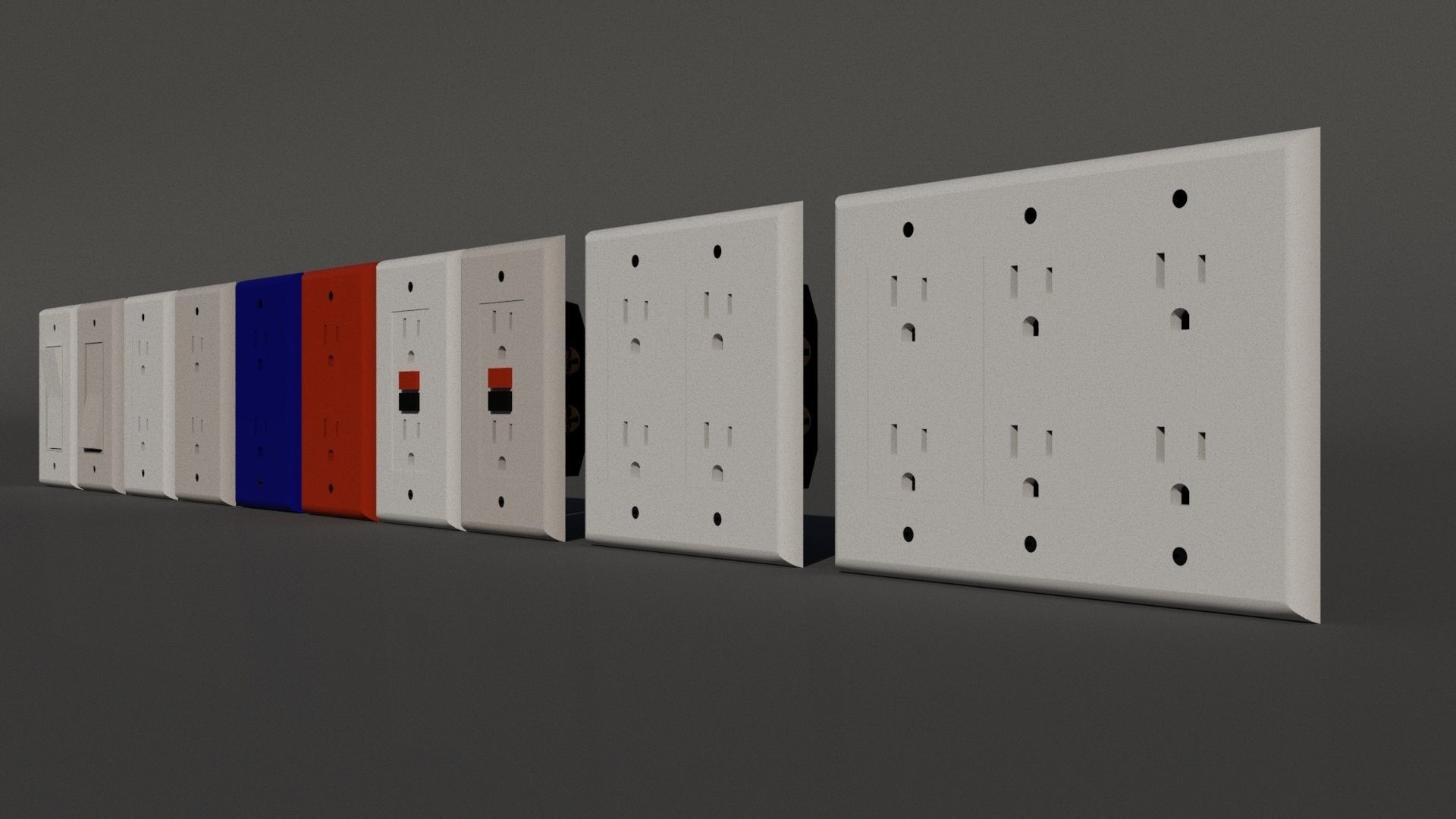 Rocker Style Wall Fixtures Extended Version 3D model_18