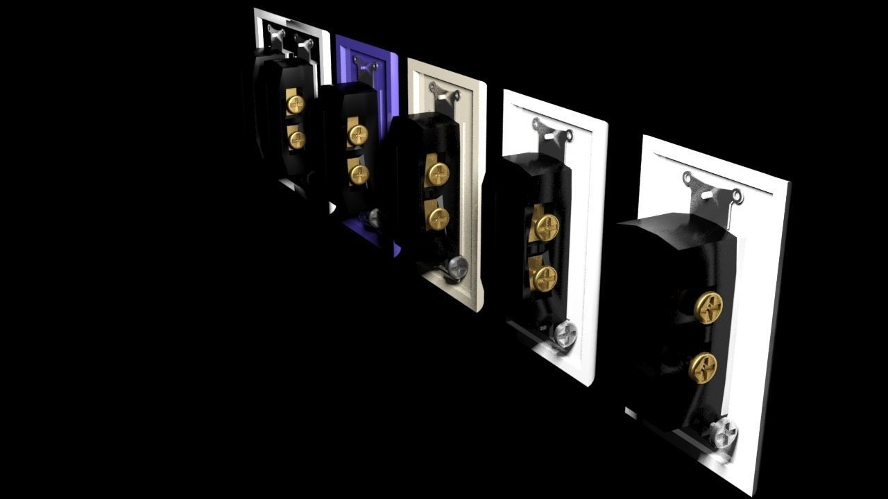 Rocker Style Wall Fixtures Extended Version 3D model_10