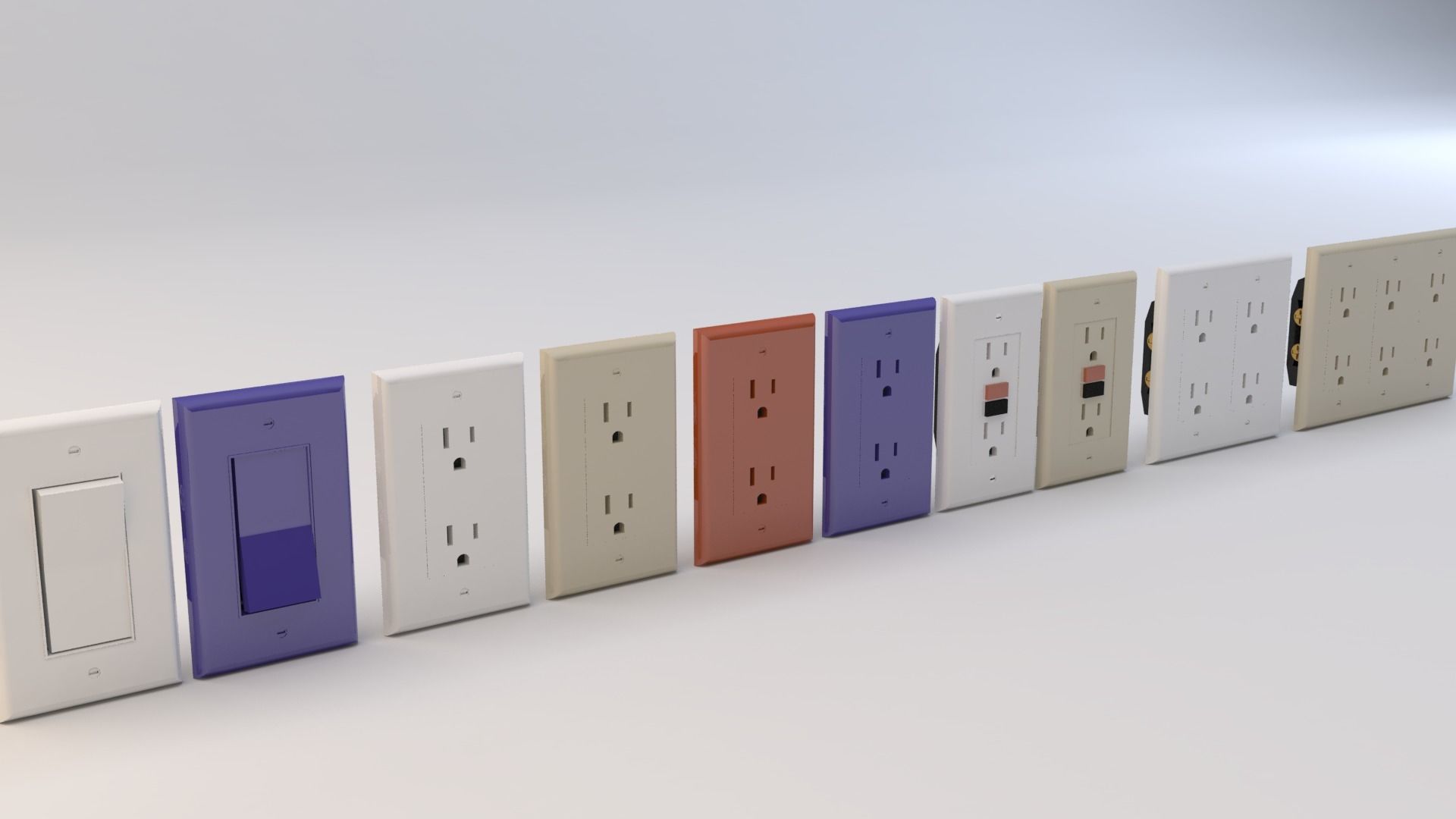 Rocker Style Wall Fixtures Extended Version 3D model_2