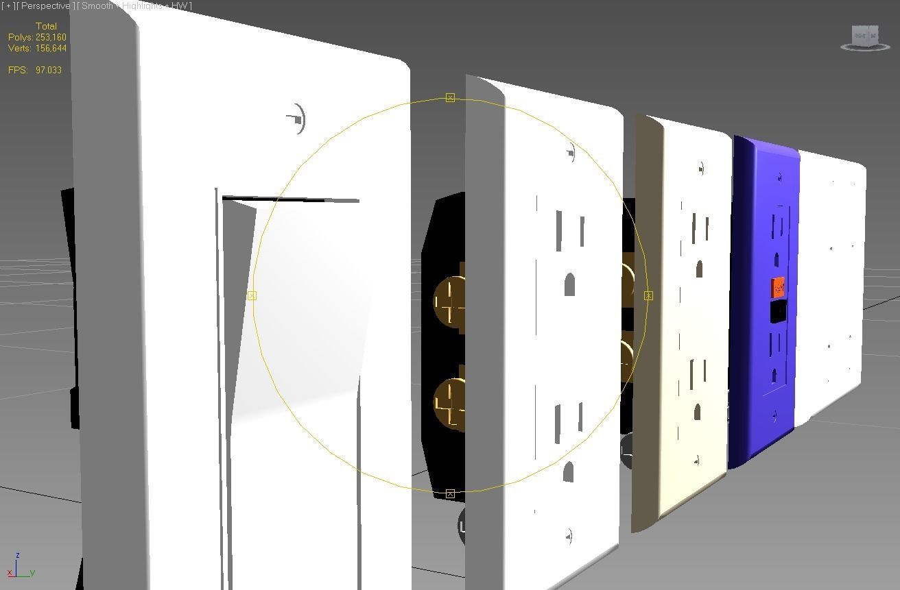 Rocker Style Wall Fixtures Extended Version 3D model_8