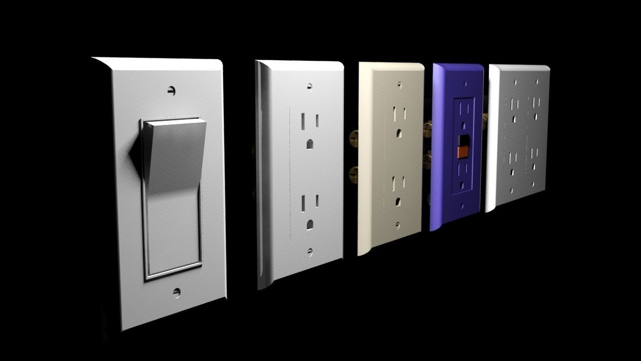 Rocker Style Wall Fixtures Extended Version 3D model_11