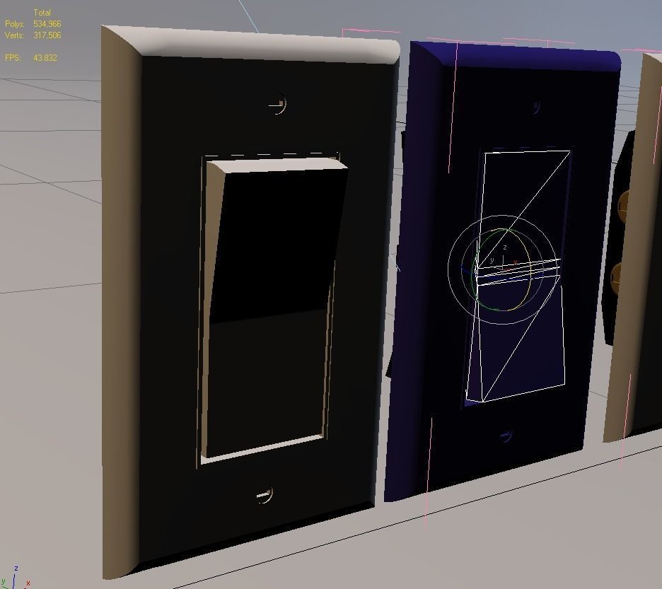 Rocker Style Wall Fixtures Extended Version 3D model_5