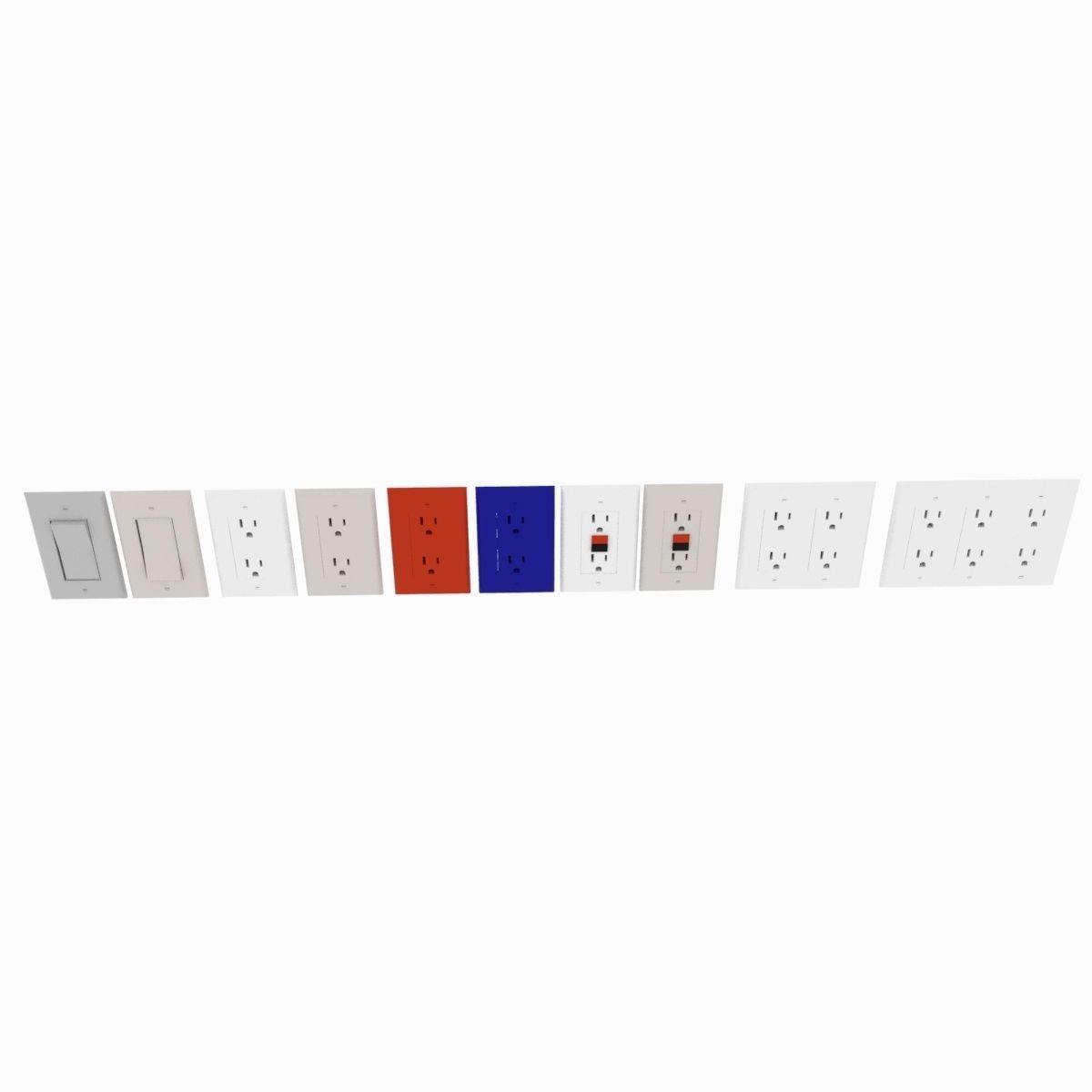 Rocker Style Wall Fixtures Extended Version 3D model_13