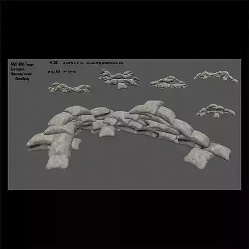 sanbag set pile of rocks