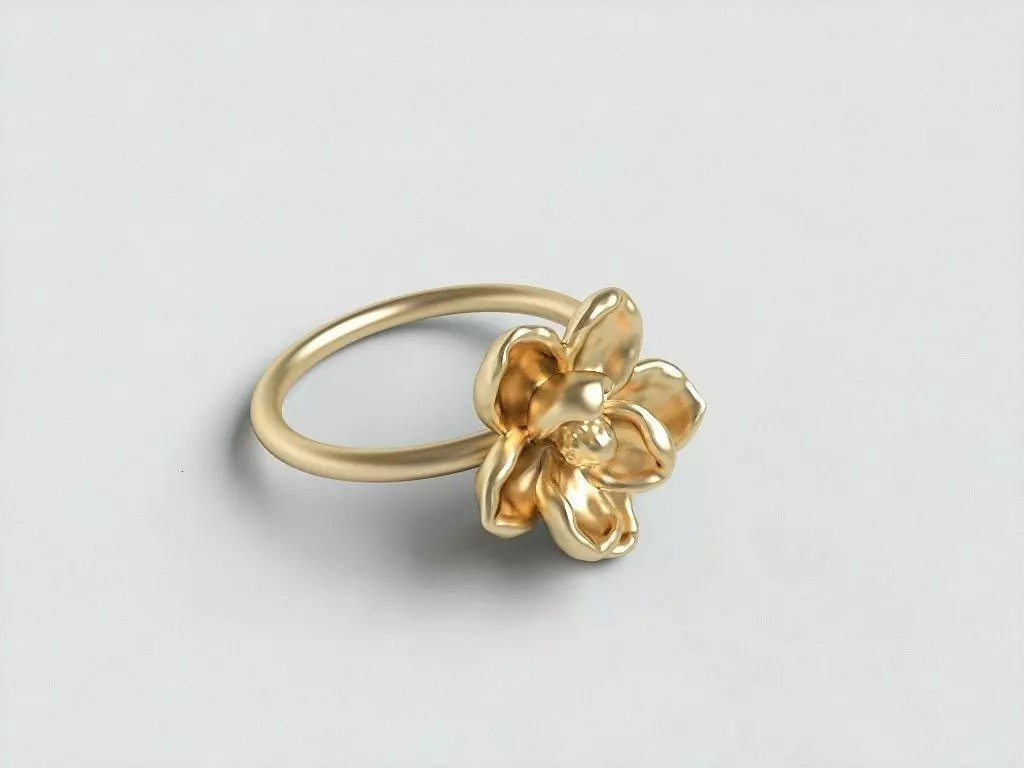 Magnolia ring1 3D print model_0