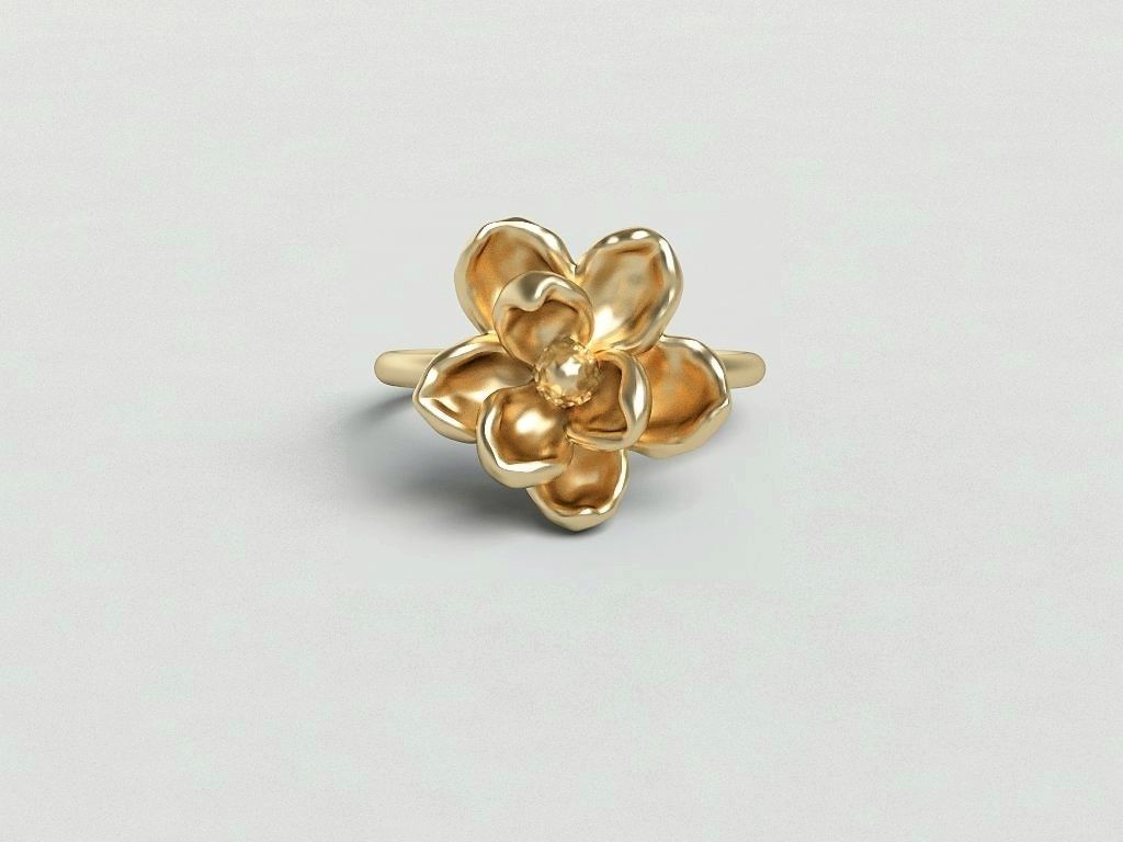 Magnolia ring1 3D print model_2