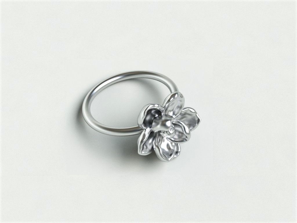 Magnolia ring1 3D print model_4