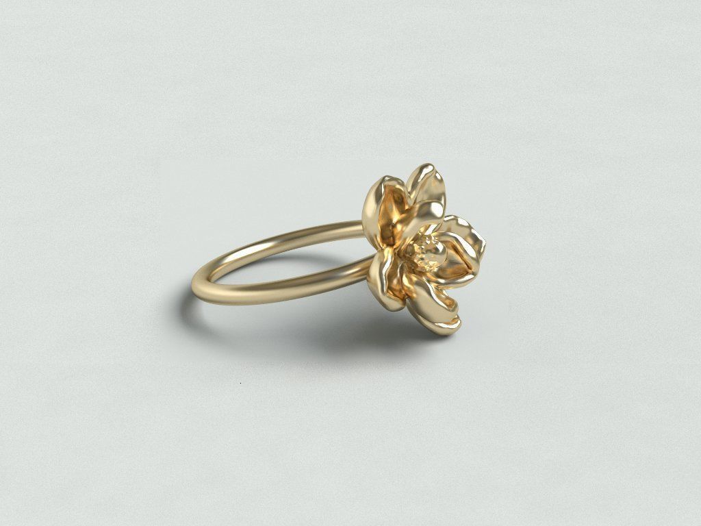 Magnolia ring1 3D print model_3