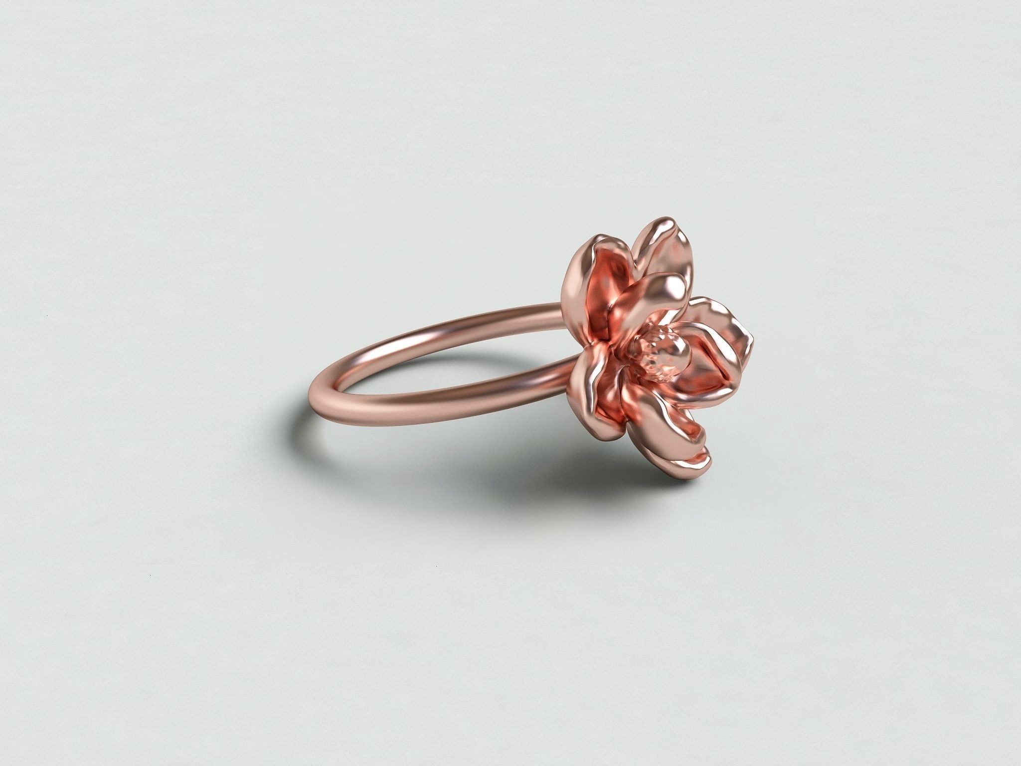 Magnolia ring1 3D print model_6