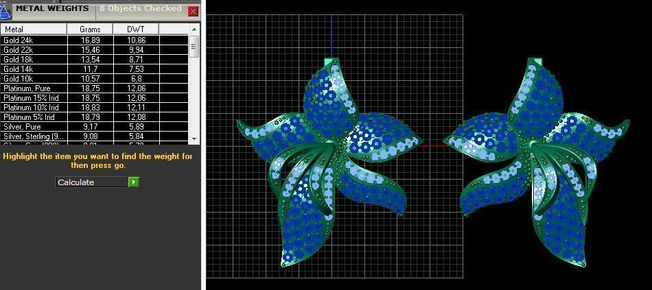 Earrings Lily set 3D print model_3