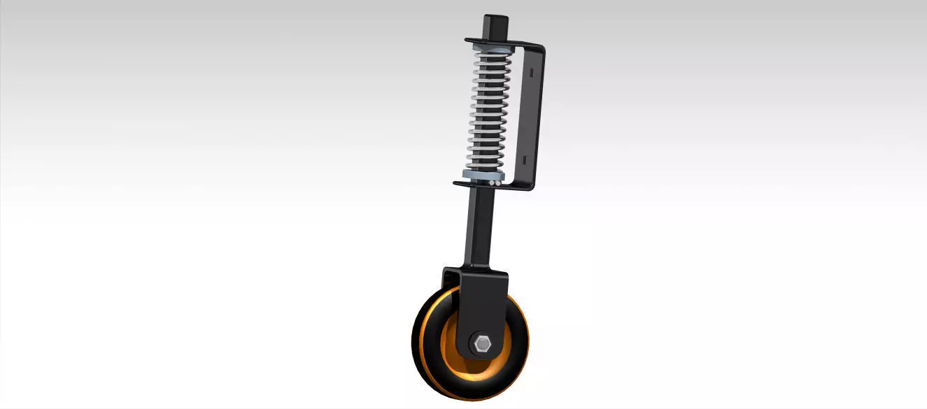 Heavy Duty Spring Loaded Gate Wheel Free 3D model