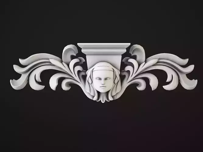 Cartouche statue of woman