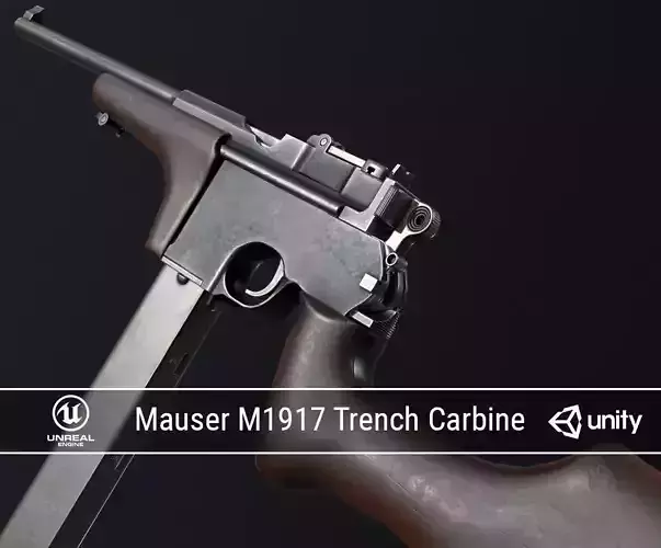 PBR Mauser M1917 Trench Carbine Low-poly 3D model