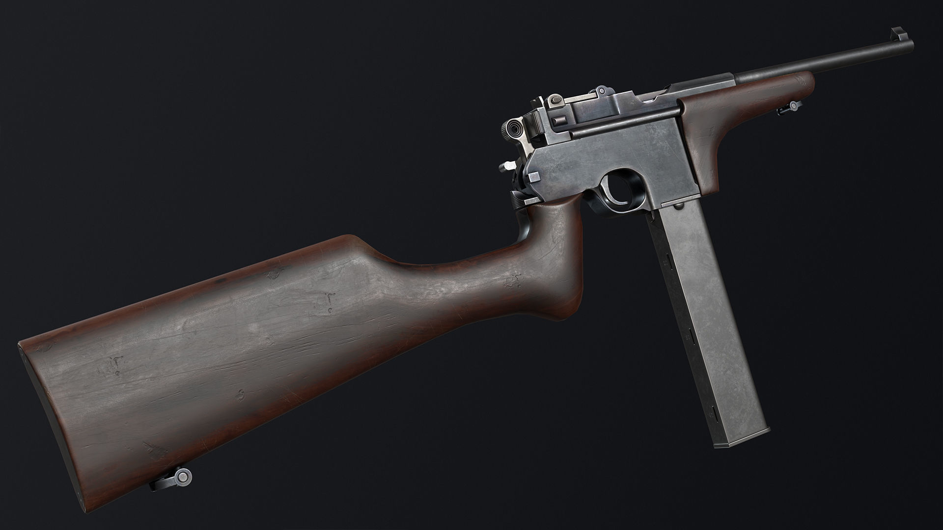 PBR Mauser M1917 Trench Carbine Low-poly 3D model_3