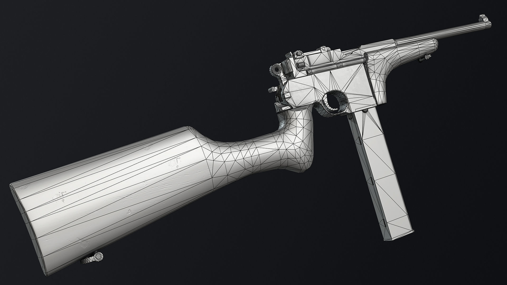 PBR Mauser M1917 Trench Carbine Low-poly 3D model_8