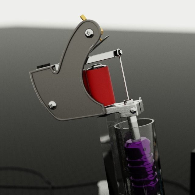 Tattoo gun kit 3D model_6