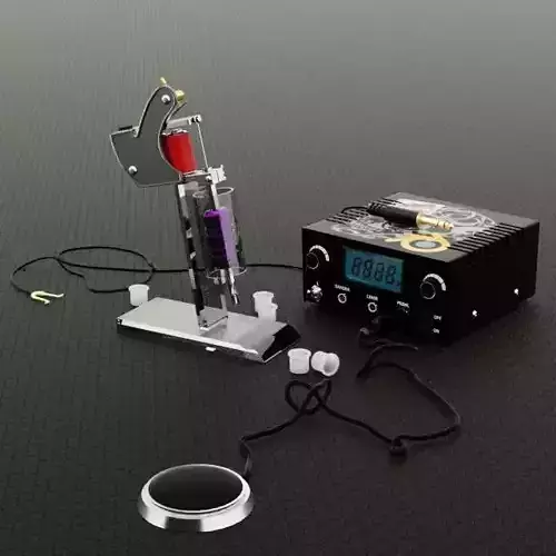 Tattoo gun kit 3D model