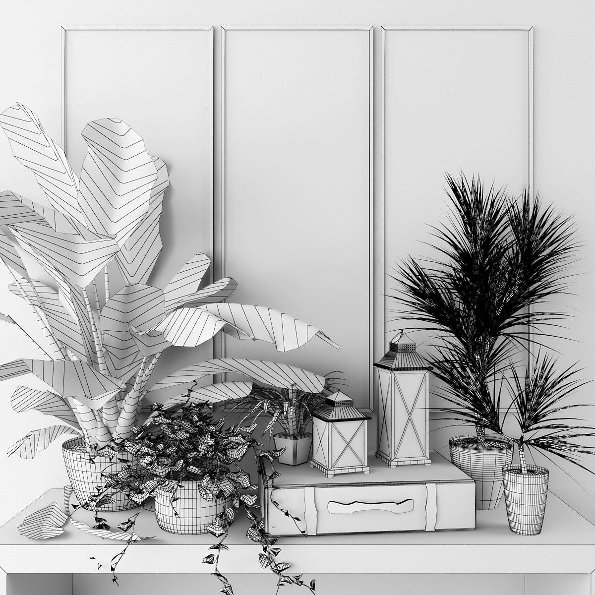 Decorative set-10 Low-poly 3D model_2