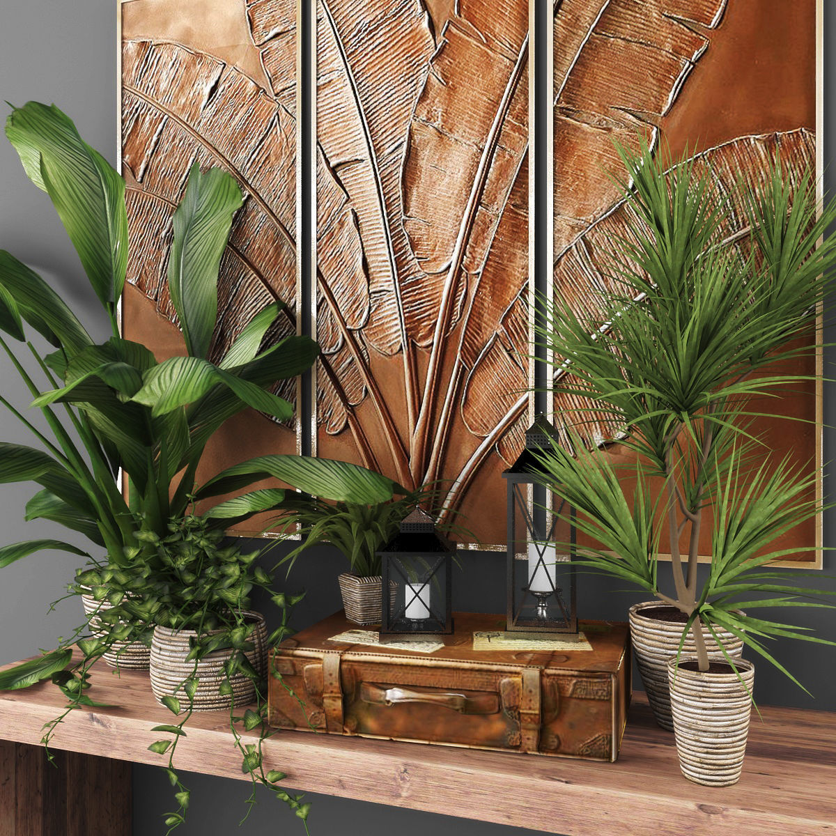 Decorative set-10 Low-poly 3D model_1