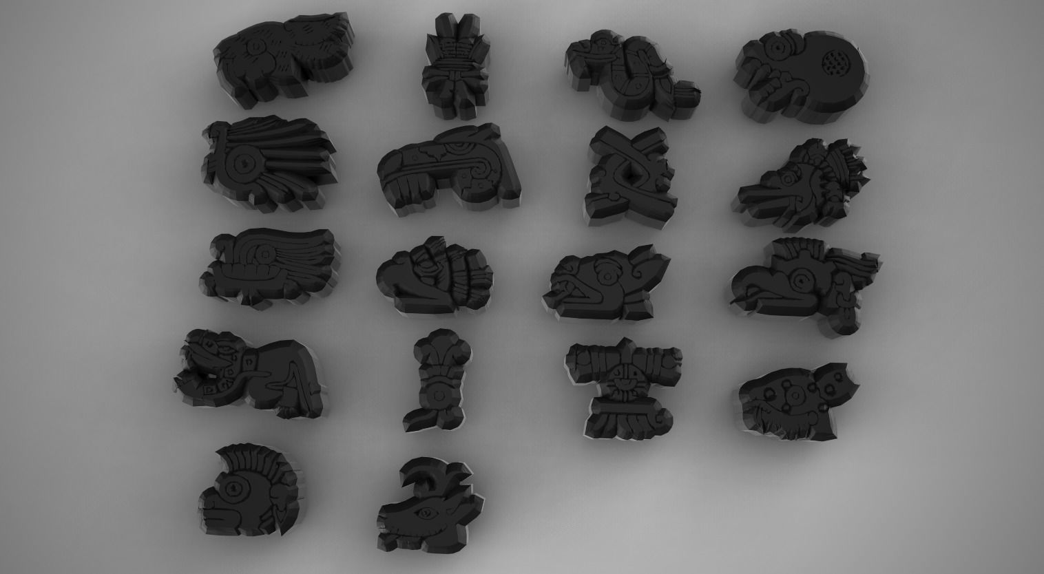 Inca Symbols Low-poly 3D model_4