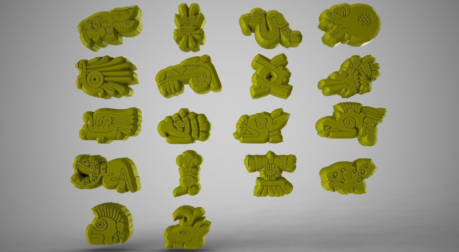 Inca Symbols Low-poly 3D model_6