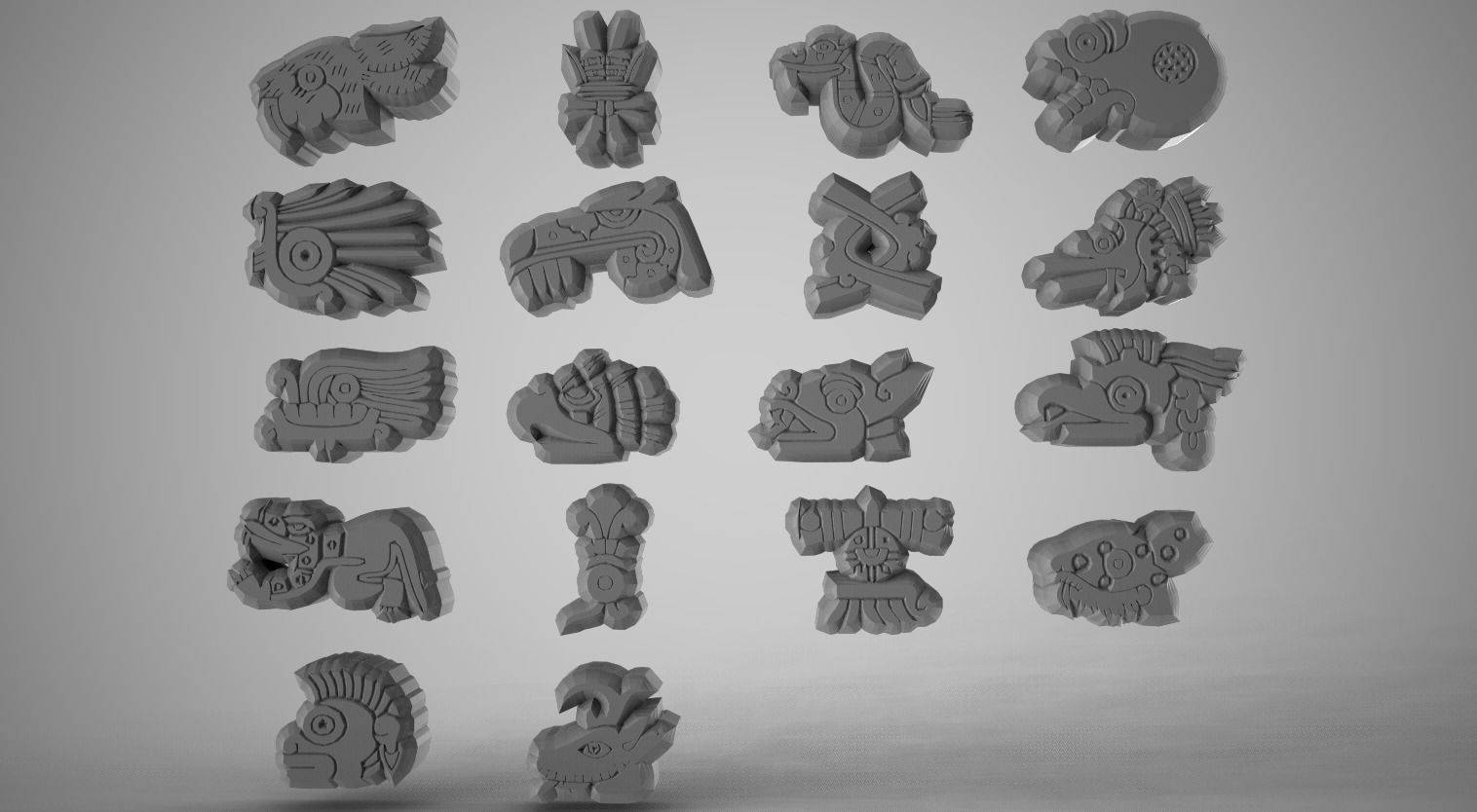 Inca Symbols Low-poly 3D model_2