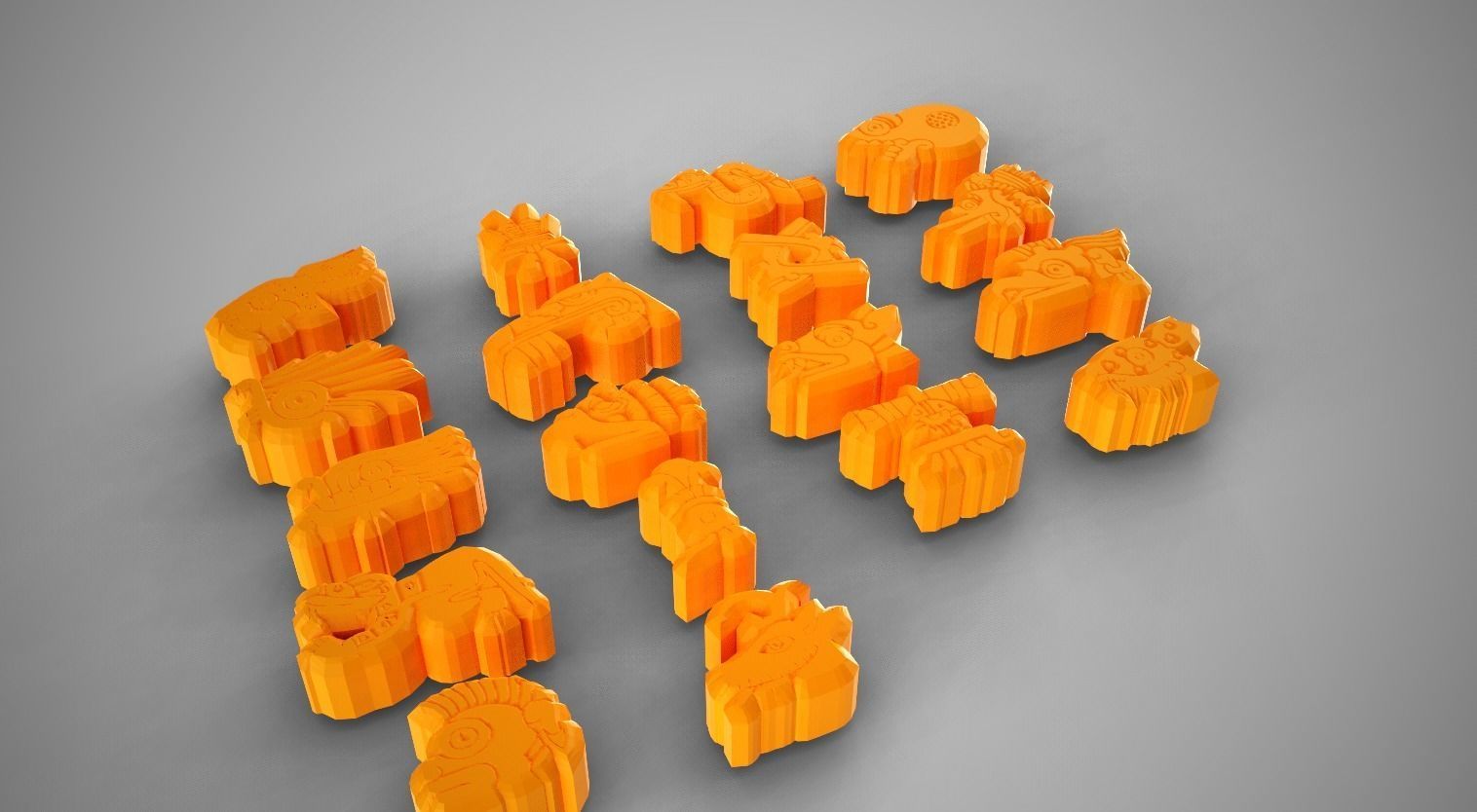 Inca Symbols Low-poly 3D model_3