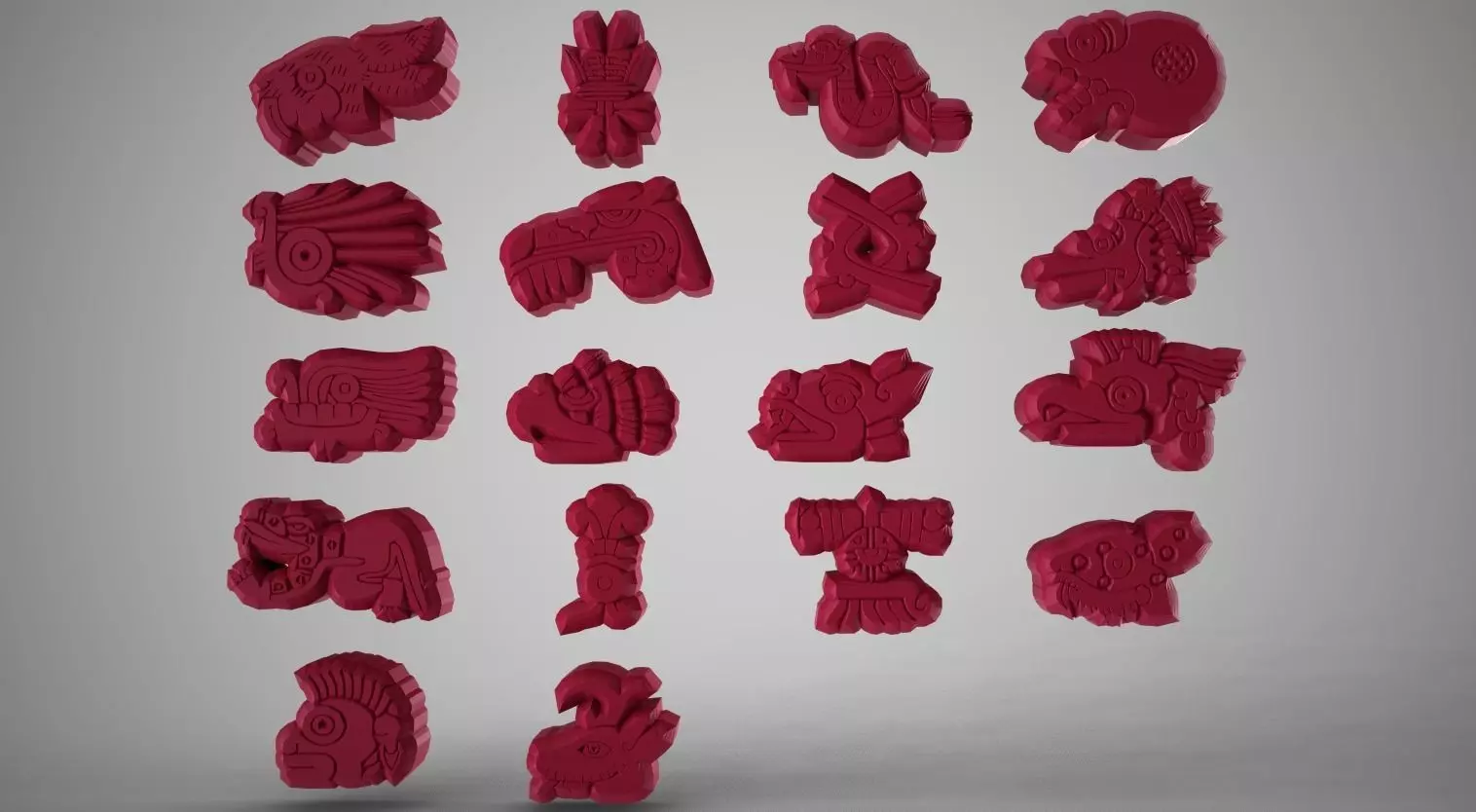 Inca Symbols Low-poly 3D model_0