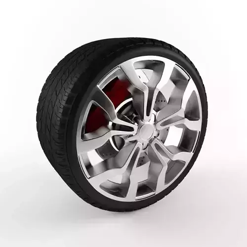 Audi R8 Tire with alloy wheel Free 3D model