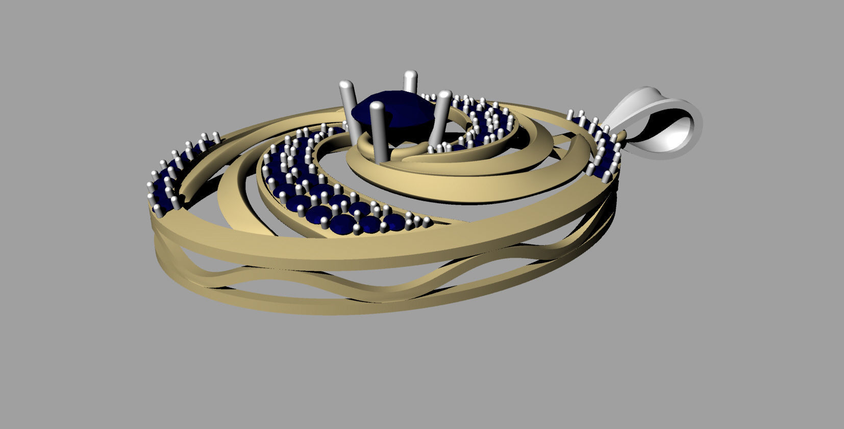 3d printable Windmill  swirl pendant necklace jewelry 3D print model_2