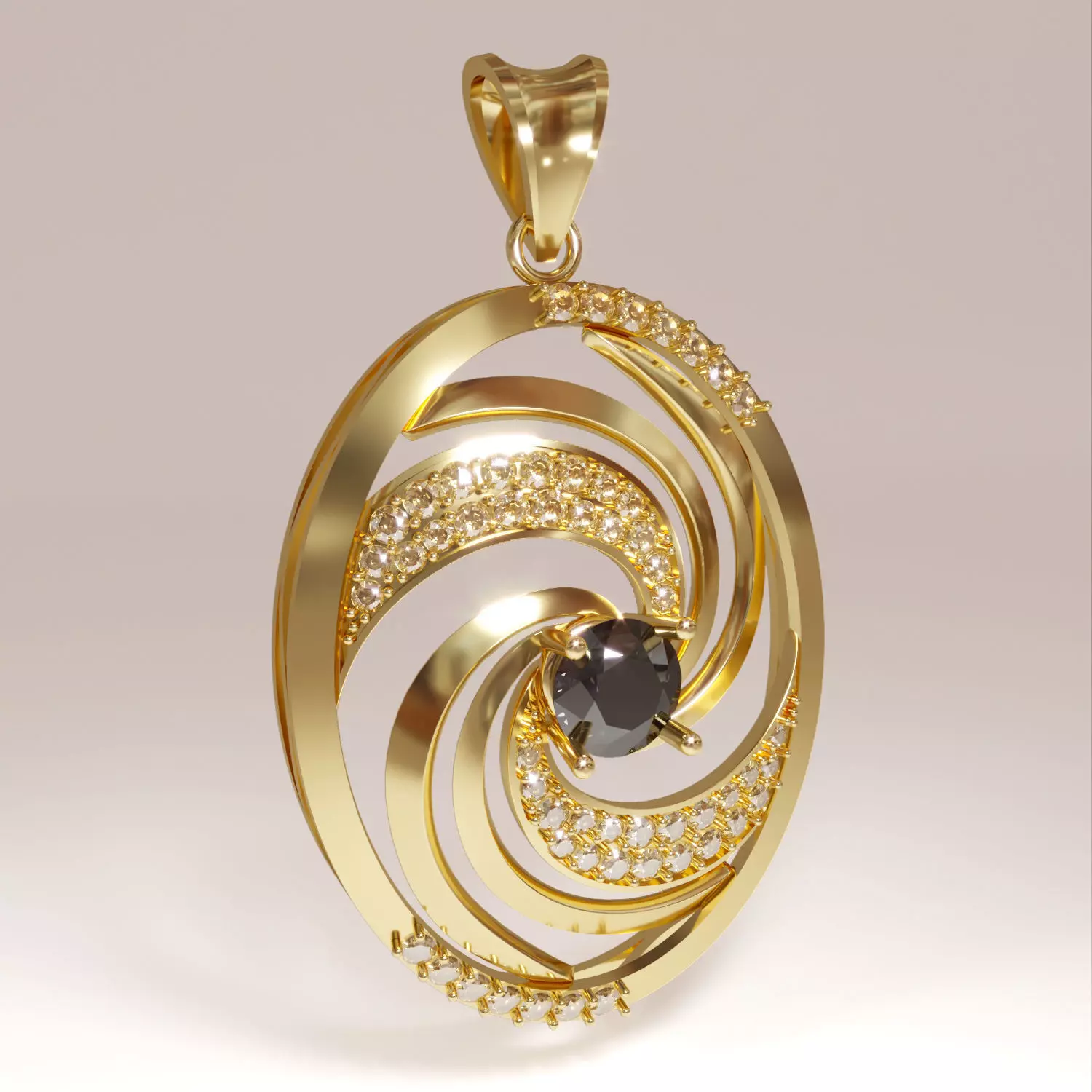 3d printable Windmill  swirl pendant necklace jewelry 3D print model_0