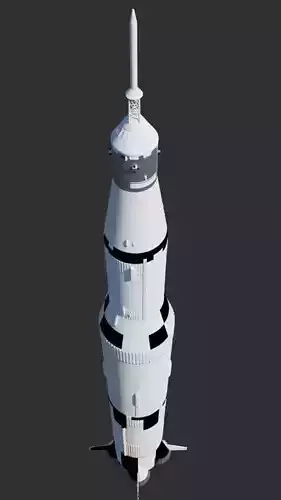 Saturn V apollo rocket 3D model
