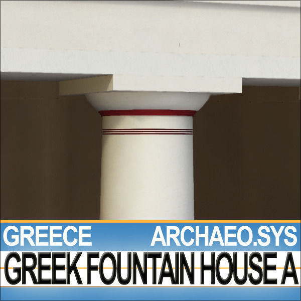 Ancient Greek Fountain House A 3D model_7