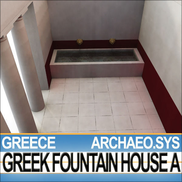 Ancient Greek Fountain House A 3D model_4