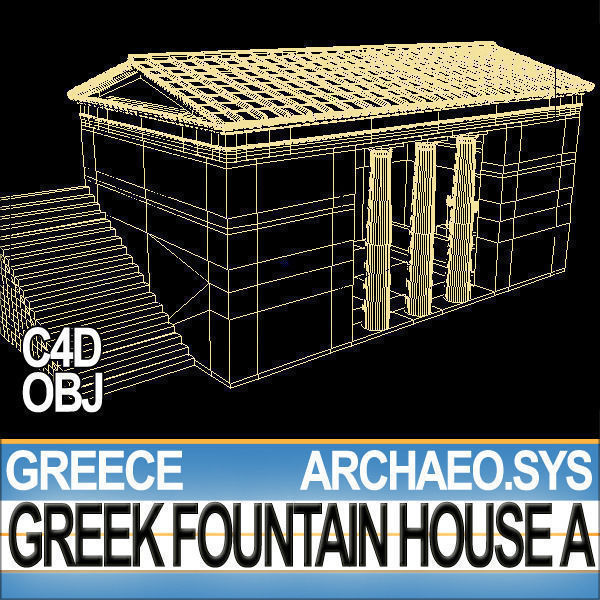 Ancient Greek Fountain House A 3D model_11