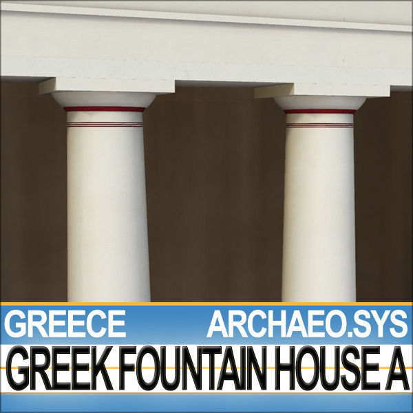 Ancient Greek Fountain House A 3D model_10