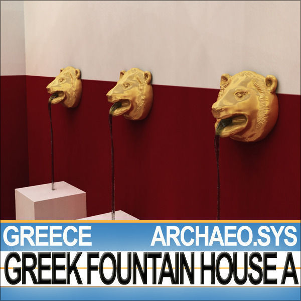 Ancient Greek Fountain House A 3D model_6