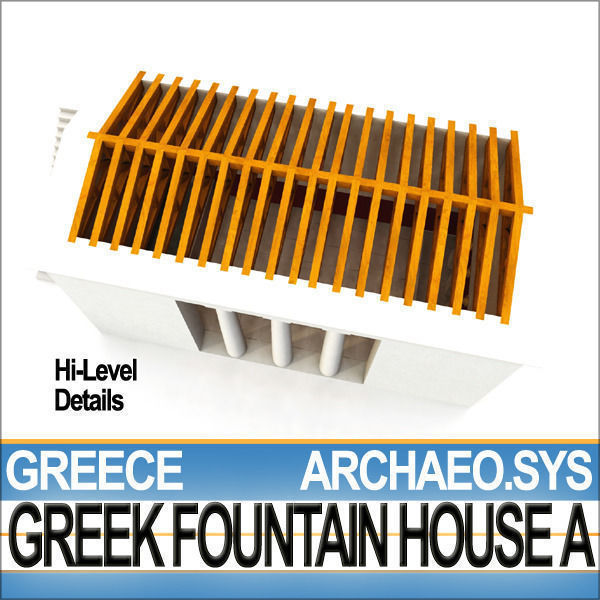 Ancient Greek Fountain House A 3D model_9