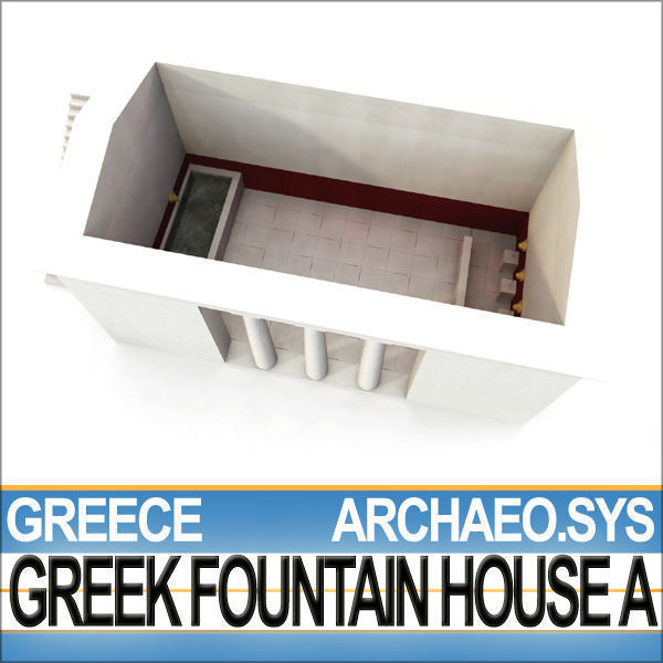 Ancient Greek Fountain House A 3D model_8
