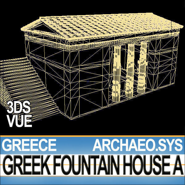 Ancient Greek Fountain House A 3D model_12