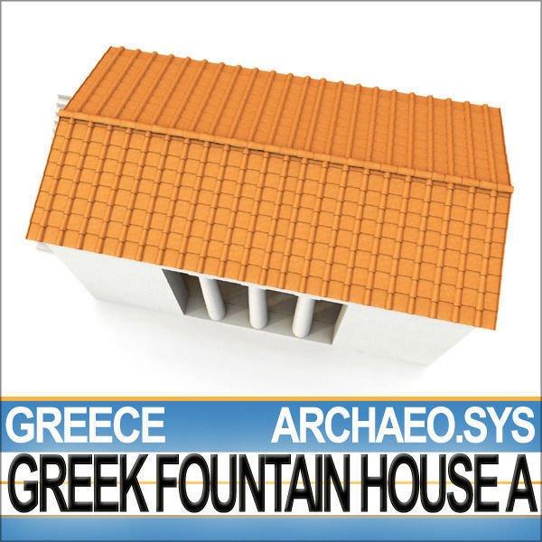 Ancient Greek Fountain House A 3D model_5