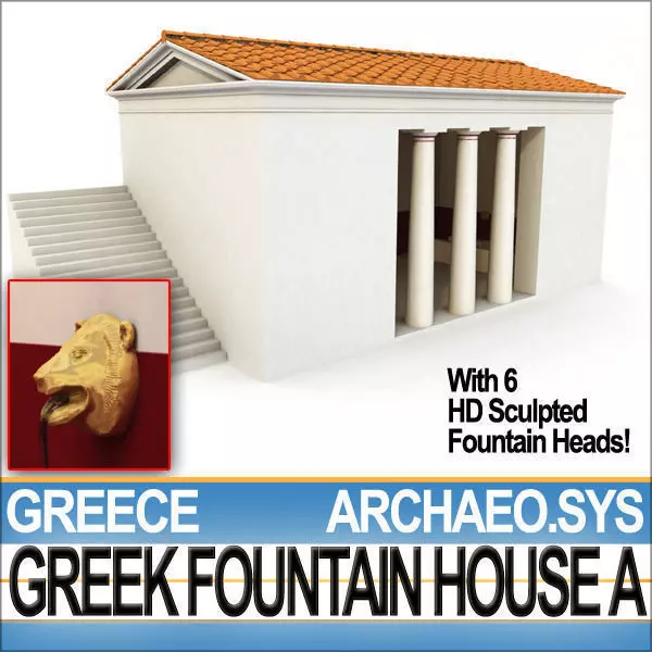 Ancient Greek Fountain House A 3D model_0