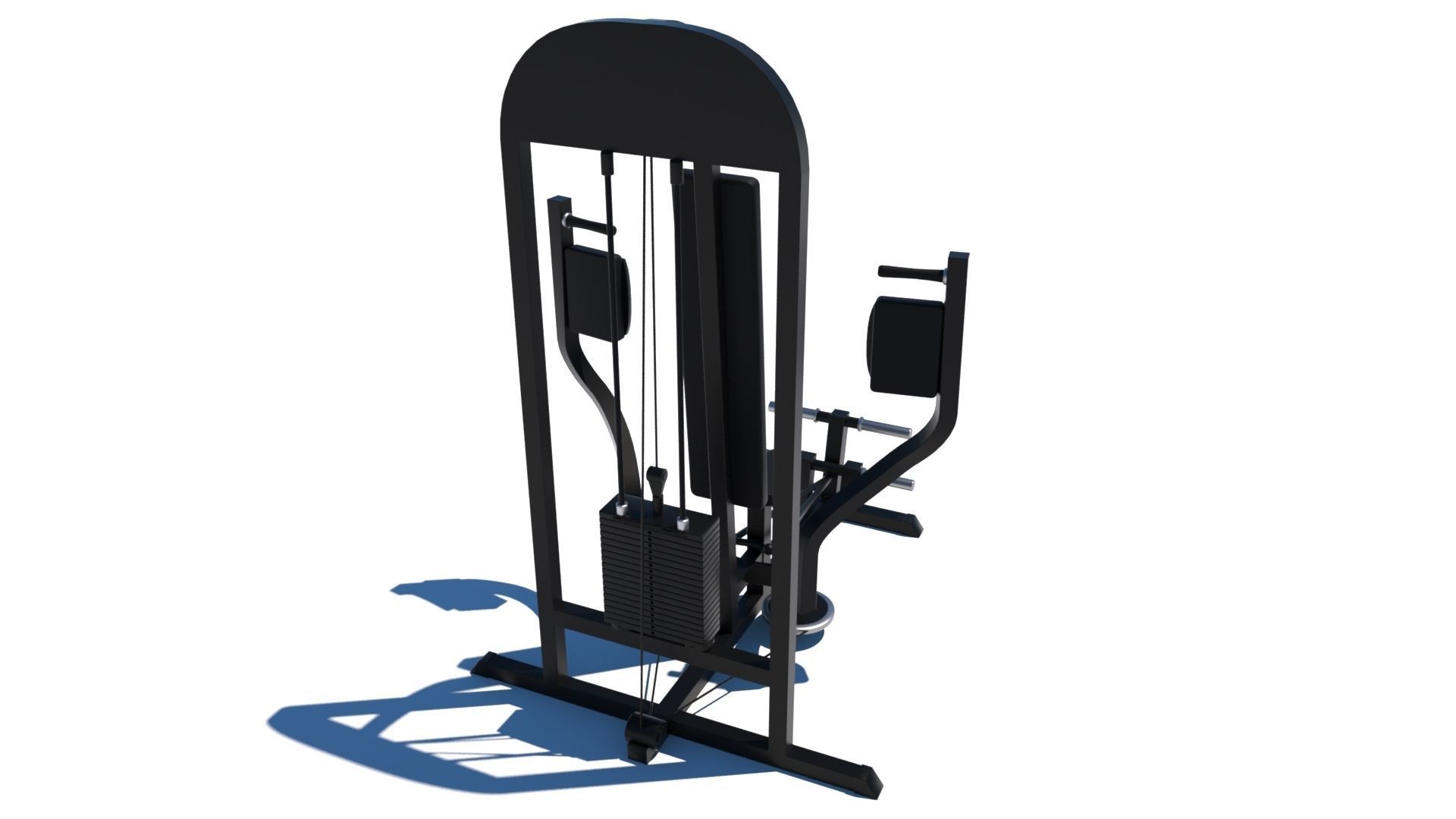Pec Dec Fly Machine - Gym Equipment 3D model_2