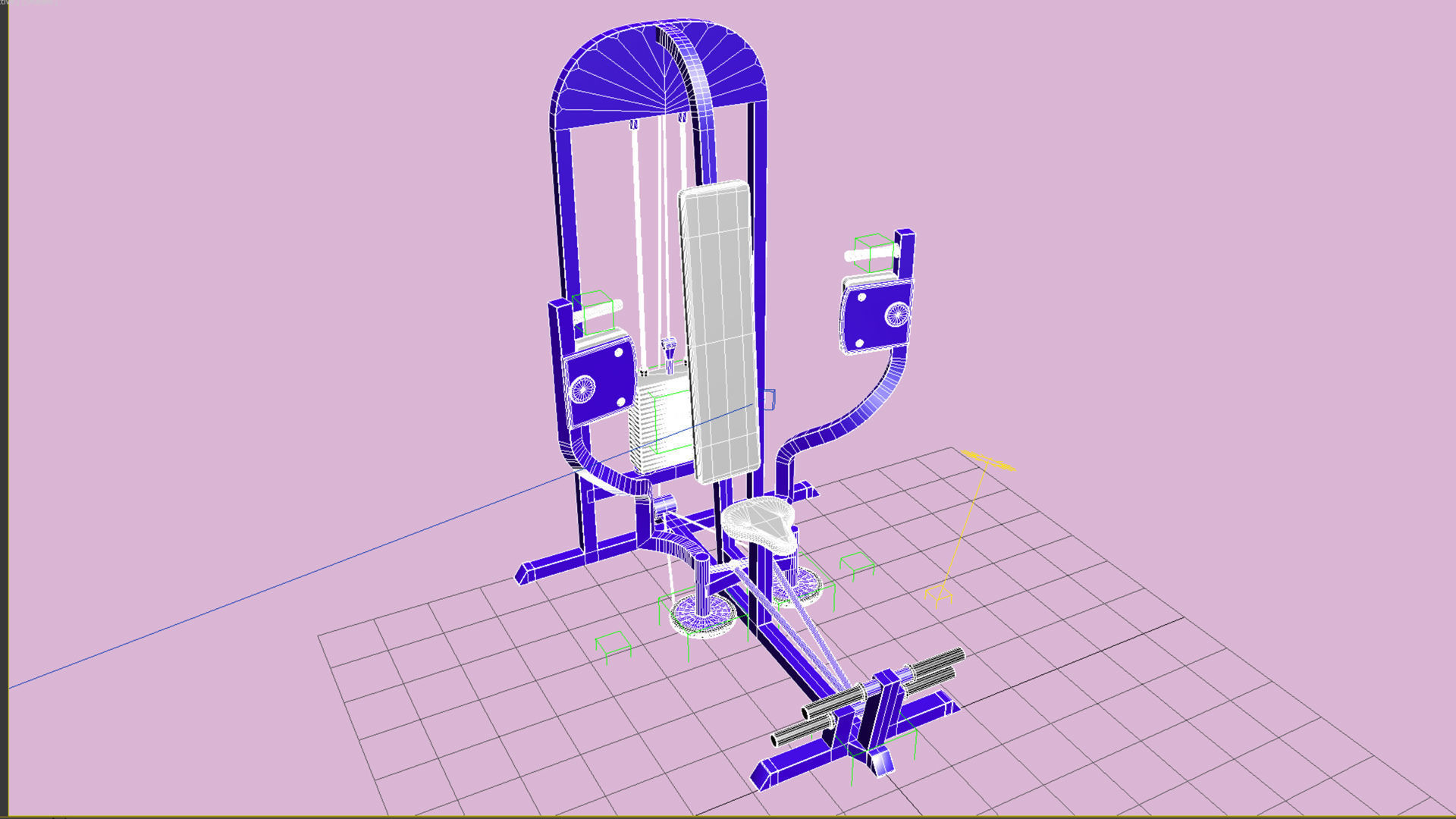 Pec Dec Fly Machine - Gym Equipment 3D model_7