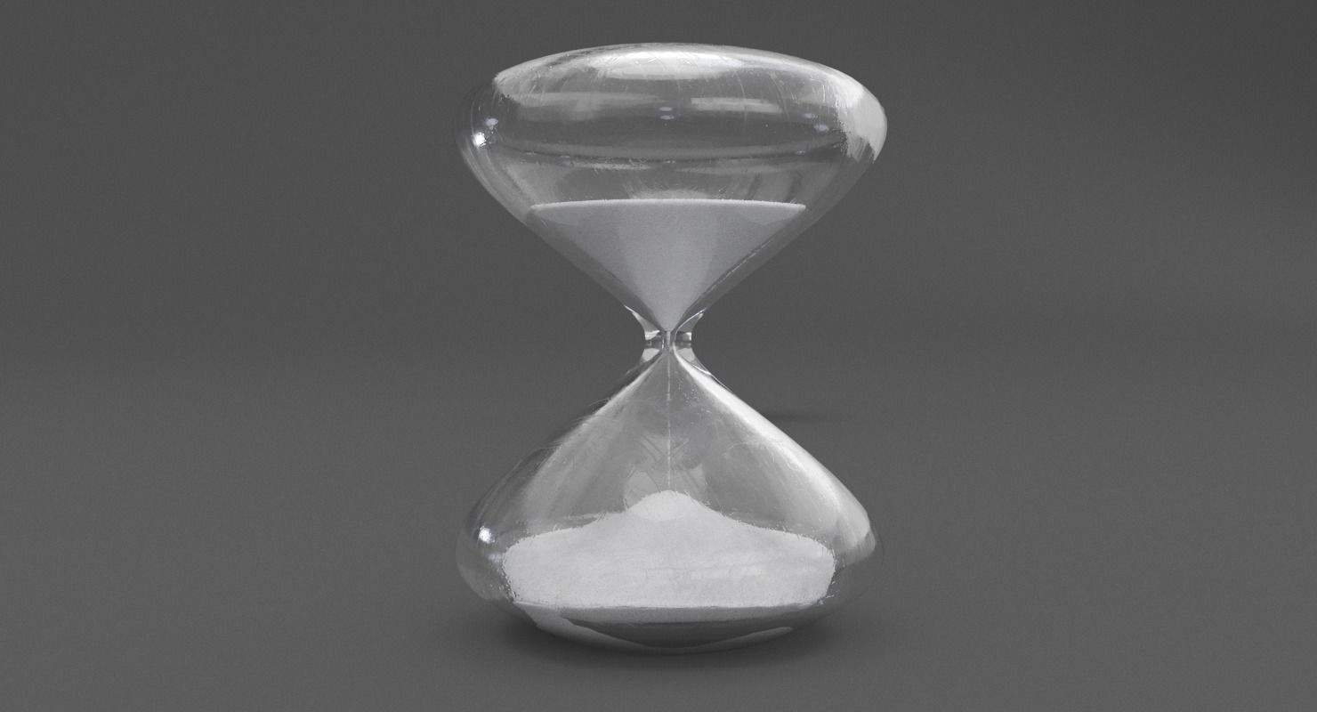 White Sand Hour Glass Low-poly 3D model_7
