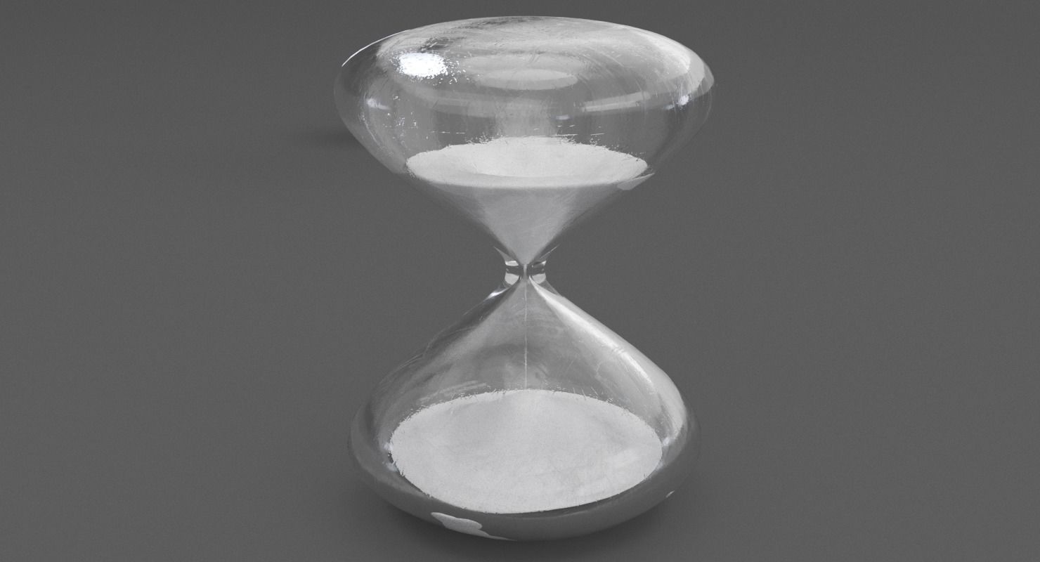 White Sand Hour Glass Low-poly 3D model_5