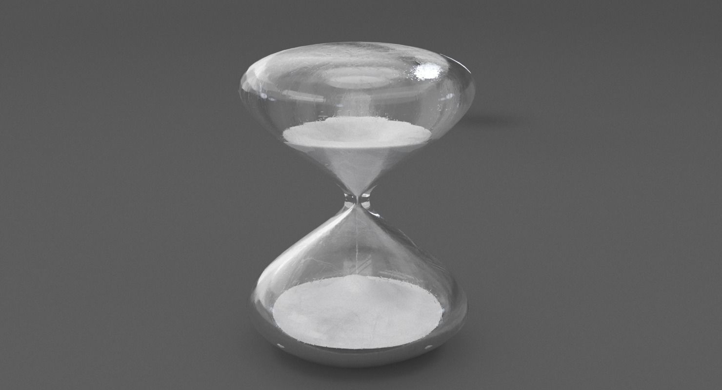 White Sand Hour Glass Low-poly 3D model_4