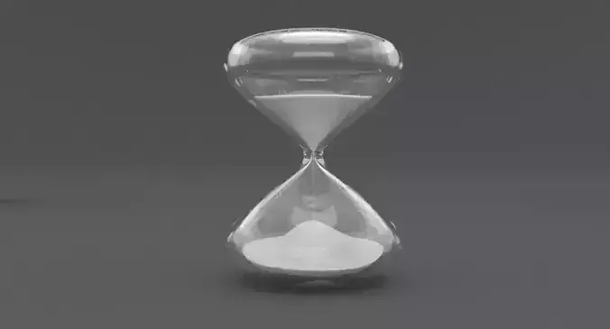 White Sand Hour Glass Low-poly 3D model