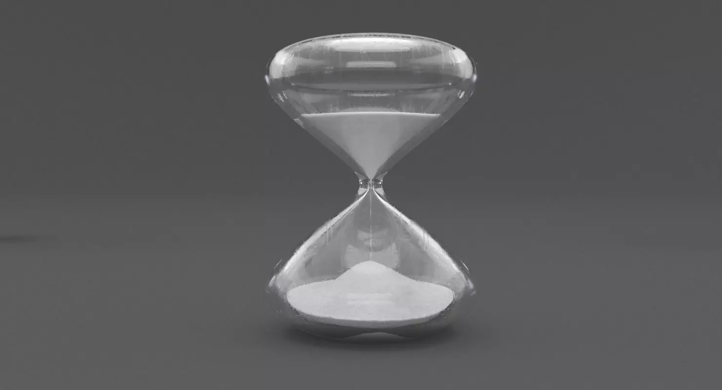 White Sand Hour Glass Low-poly 3D model_0