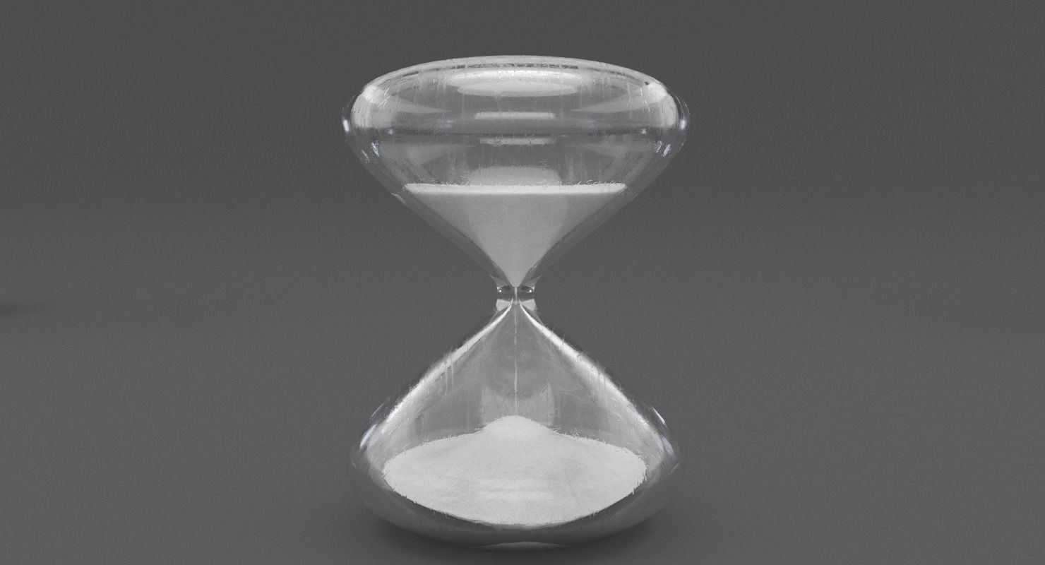 White Sand Hour Glass Low-poly 3D model_3